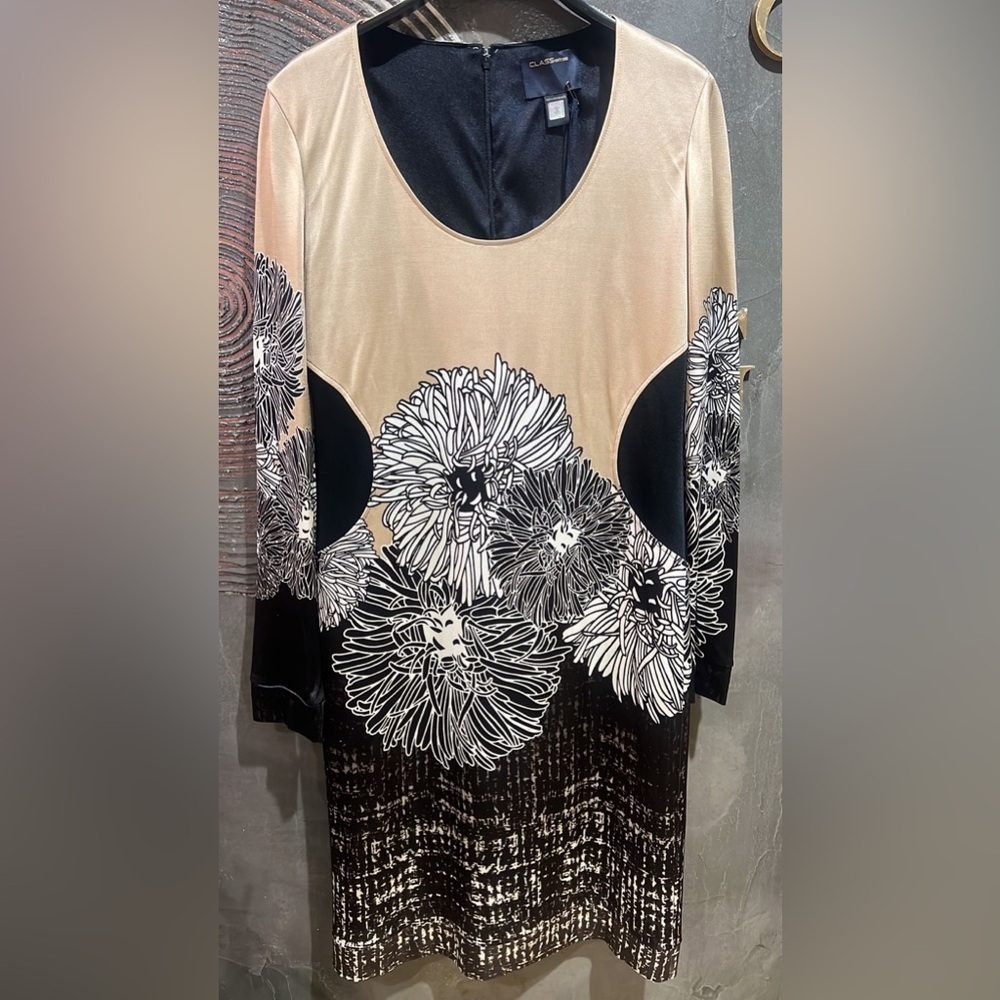Roberto Cavalli Black and Gold Dress knee length long sleeve flowy dress
